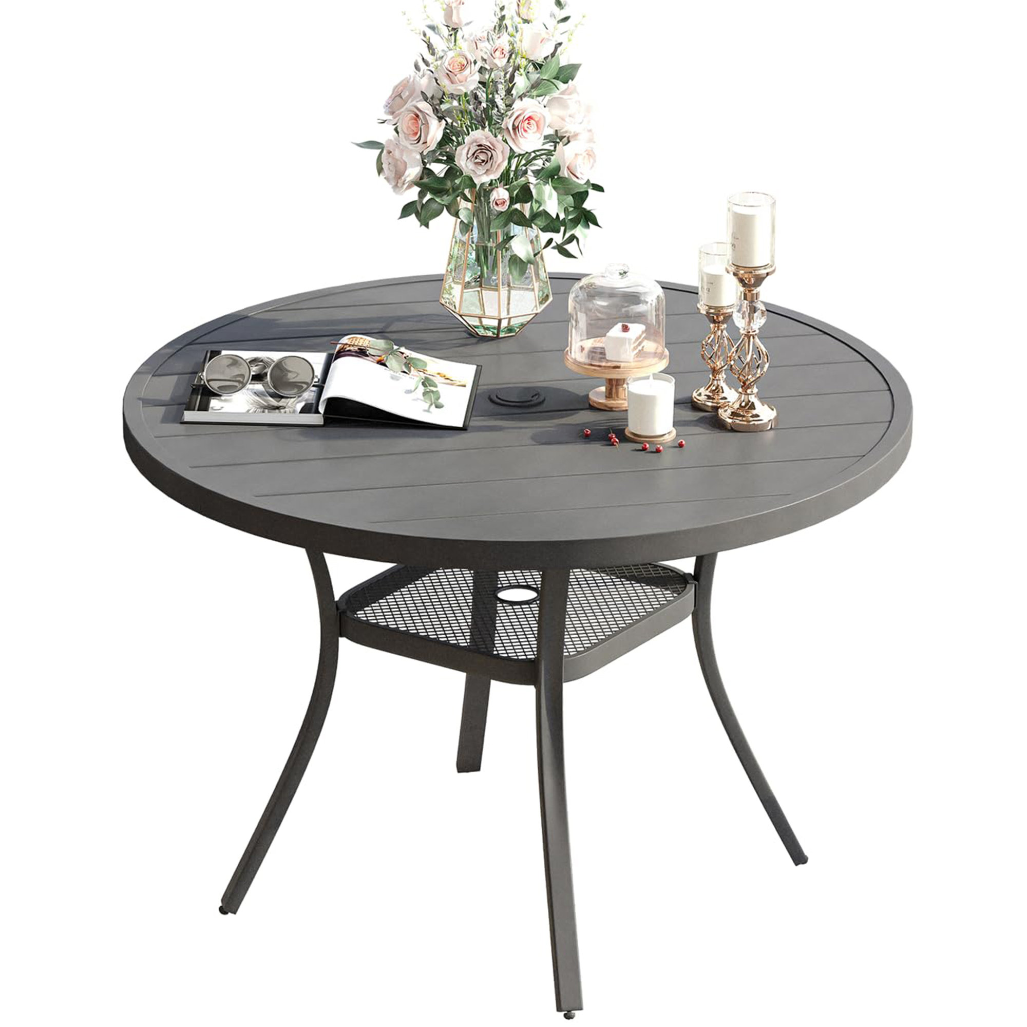 Red Barrel Studio® Kycie Round 41.7'' Outdoor Dining Table | Wayfair