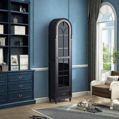 French style arched vintage bookcase