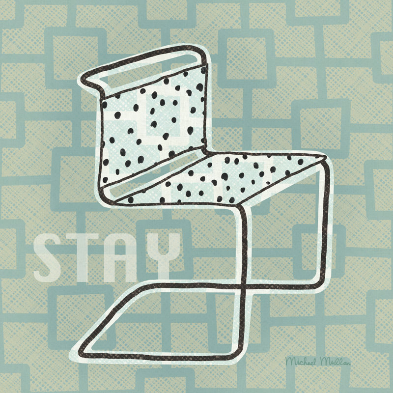 Retro Chair III Stay by Michael Mullan - Wrapped Canvas Art Prints, 51cm H x 51cm W x 3.8cm D