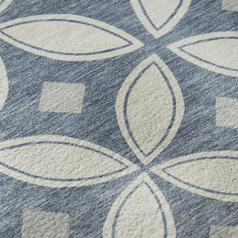 Premium Machine Washable Mayfield AMF2423 Geometric Rug, 8' x 10', Ivory