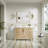 Freestanding 48" W x 35" H Solid Wood Bathroom Vanity With Carrara White Cultured Marble Countertop And Ceramic Single Sink,Oak-1077425660-1077425662