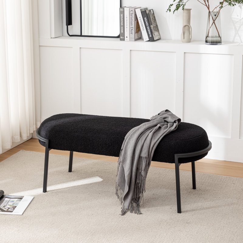 Jolanta Upholstered Bench, Black