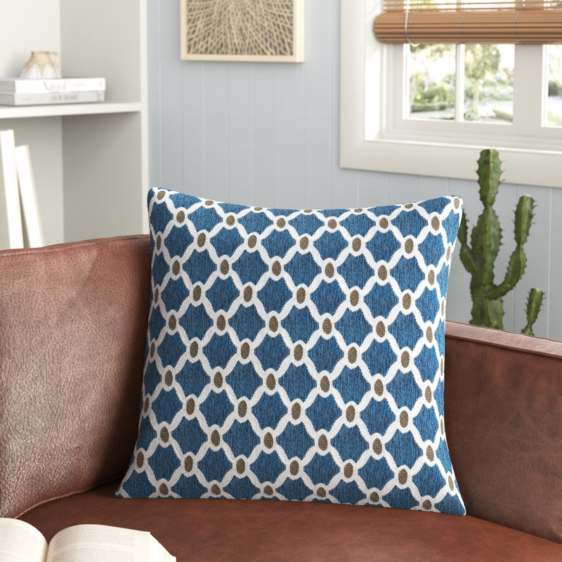 Beauville Berkeley Geometric Cushion Cover, Teal, 55 x 55cm, No Insert