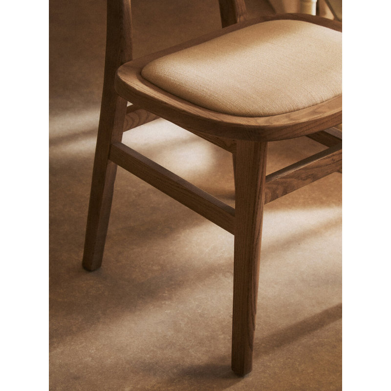 Polyester Upholstered Side Chair in Natural
