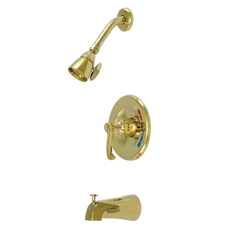Kingston Brass Royale Single-Handle Pressure Balanced Tub and Shower Faucet, Trim Only, Polished Brass