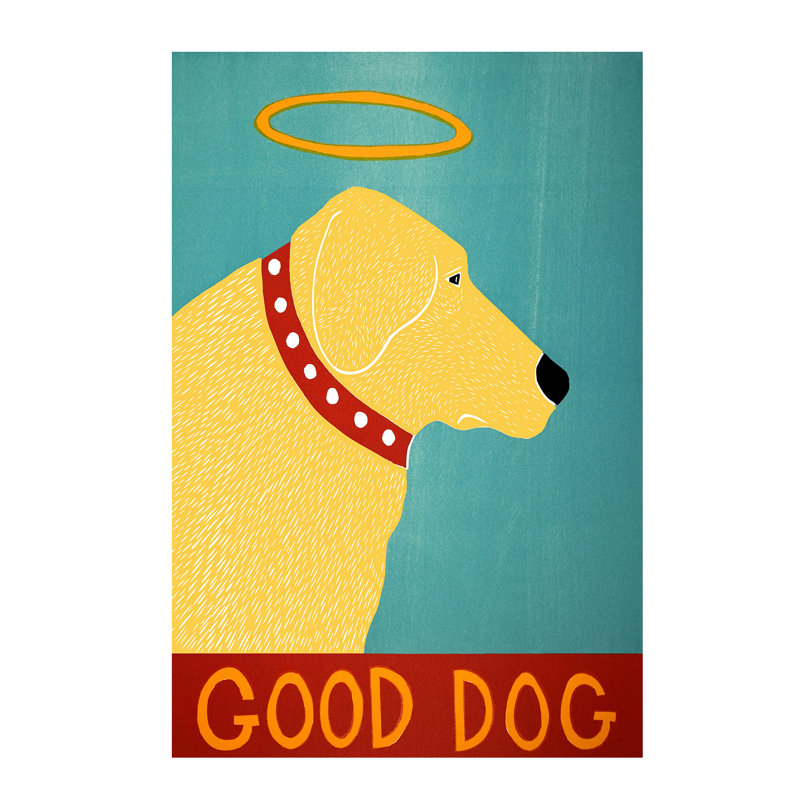 Good Dog Yellow by Stephen Huneck - Wrapped Canvas Painting, 101.6 cm H x 66.04 cm W x 3.175 cm D