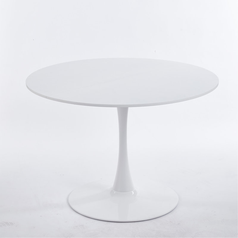 42.1"White COLOR TOP Tulip Table Mid-Century Dining Table For 4-6 People With Round Mdf Table Top, Pedestal Dining Table, End Table Leisure Coffee Table