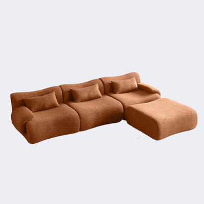 French curved bamboo style living room sofa