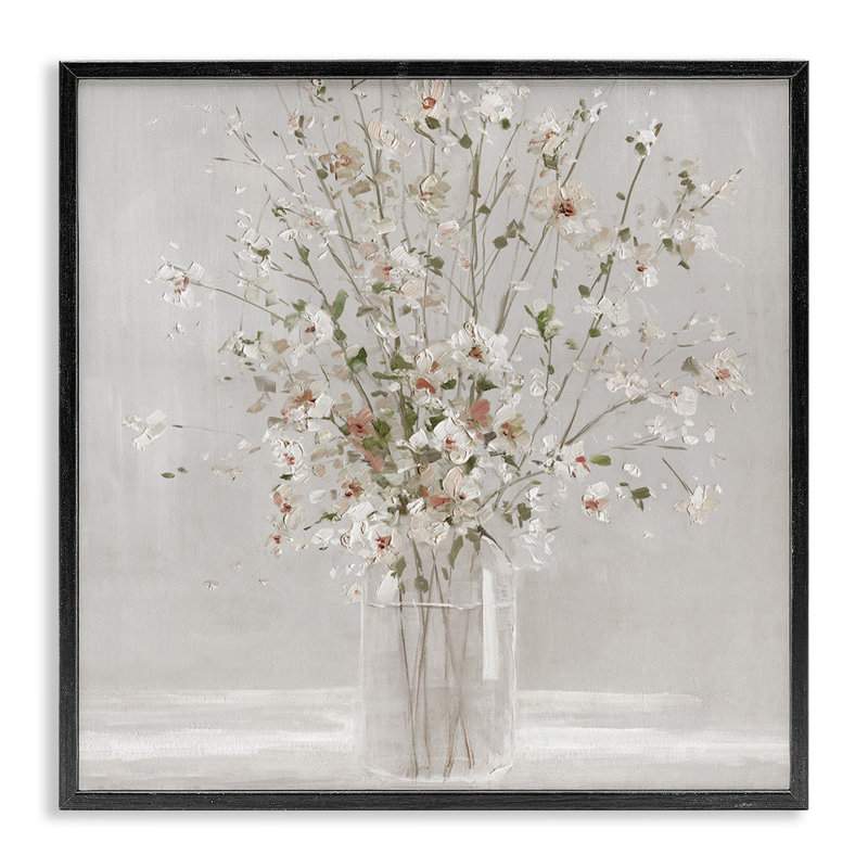 «White Flower Vase Arrangement», art de la giclée par Sally Swatland, Giclée encadrée noir minuit