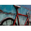 Cycling to the Beach print on metal