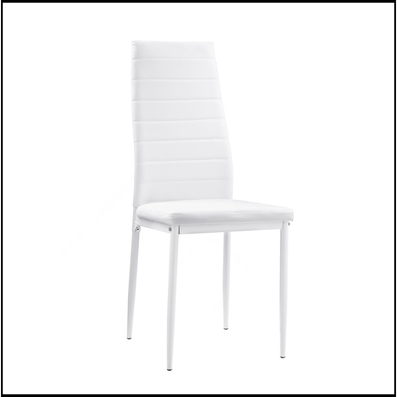 Ensemble de chaises de salle à manger de style moderne avec finition en métal blanc et 2 pièces
