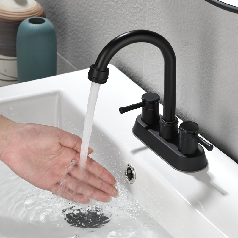 Centerset 2-handle Bathroom Faucet with Drain Assembly