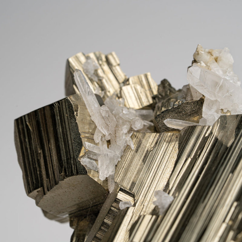 Pyrite avec quartz du quartier Huaron, province de Cerro De Pasco, département de Pasco, Pérou