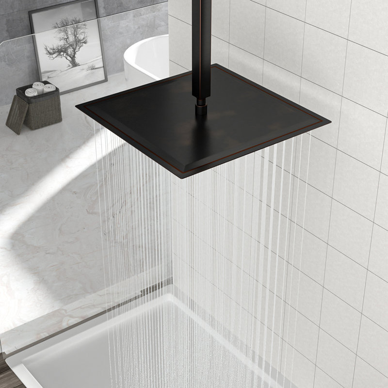 16" Square Rainfall Shower Head, Wall/Ceiling Mounted, Oil Rubbed Bronze