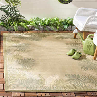 Tapis d'intérieur / extérieur à motif floral Lueck