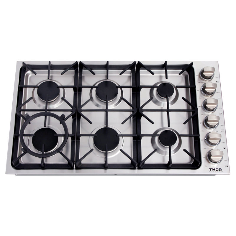 Plaque de cuisson au gaz 36 po avec 6 brûleurs