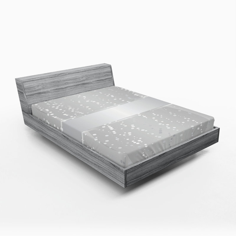 Drap-housse Ambesonne, paquet de 2, Drap-housse de taille très grand, Gris à pois blancs