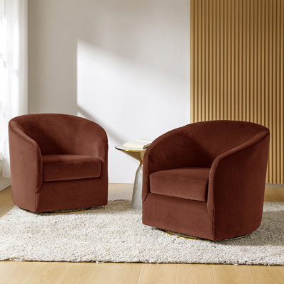 Fauteuil d'appoint pivotant en velours Altheimer
