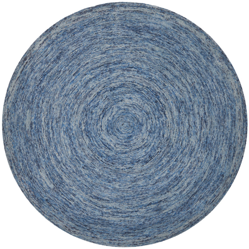 Tapis en laine touffeté à la main Ikat, Rond 8 pi