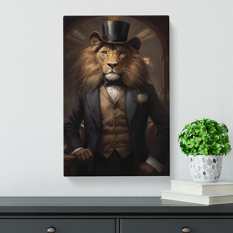 Lion Victorian No.2 - Single Picture Frame Print, 76cm H x 50cm W x 3cm D