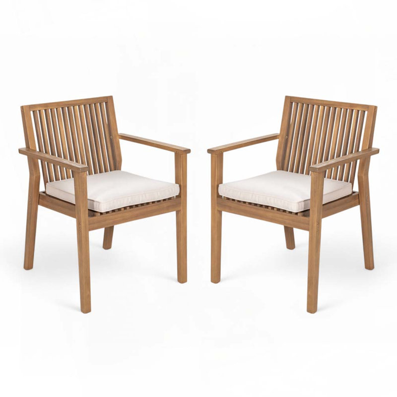 Chaises d'extérieur en bois d'acacia, Brun
