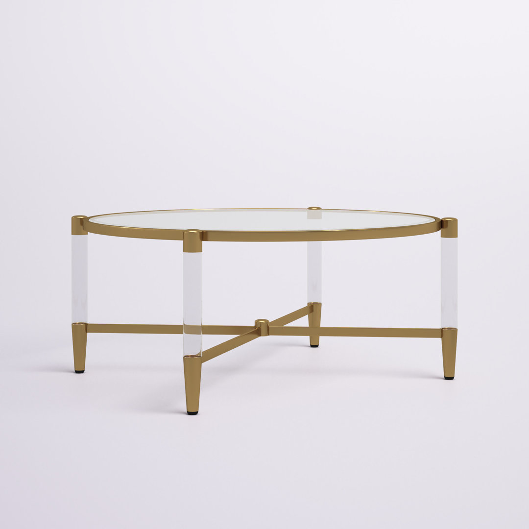Callie Round Tempered Glass Cocktail Table Etta Avenue™