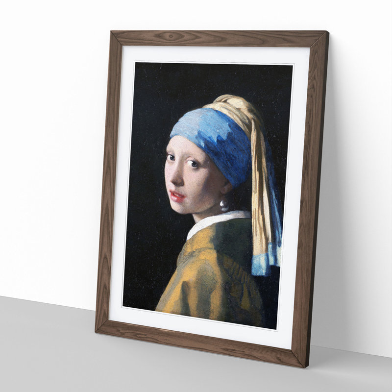 Girl with a Pearl Earring by Johannes Vermeer - Framed Print, 48cm H x 36cm W x 2cm D, Walnut Framed