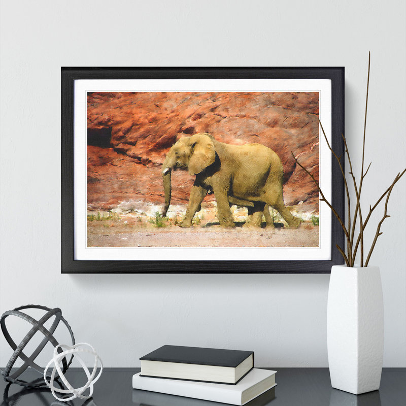 Elephant Vol.6 - Picture Frame Graphic Art, 36cm H x 48cm W x 2cm D, Black Framed