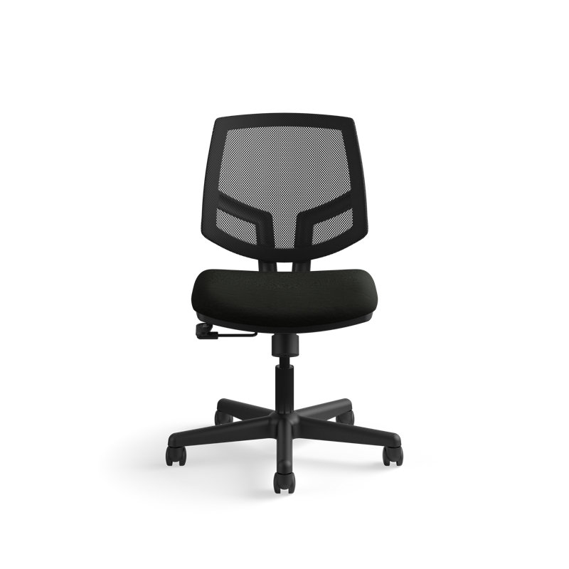 Black Mesh Adjustable Swivel Task Chair with Fabric Seat