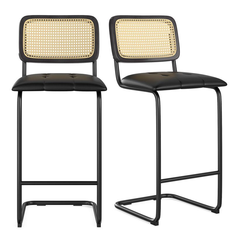 Tabouret de bar et de comptoir Baur, Noir, Noir, Tabouret de bar (siège d'une hauteur de 30 po)