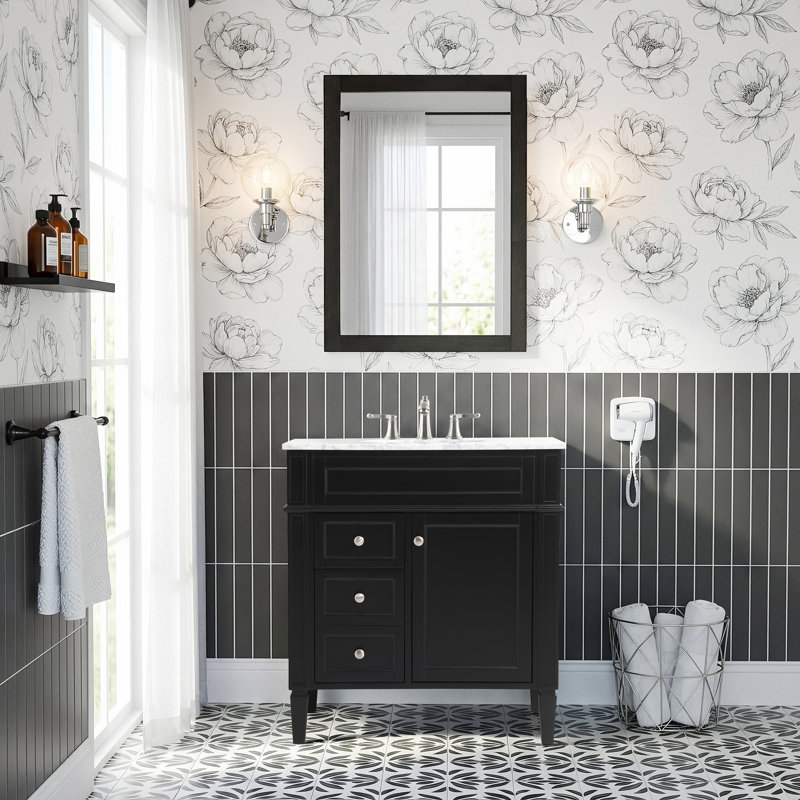 Ensemble de meuble-lavabo simple 32 "Rivers, Noir, noir, noir, noir