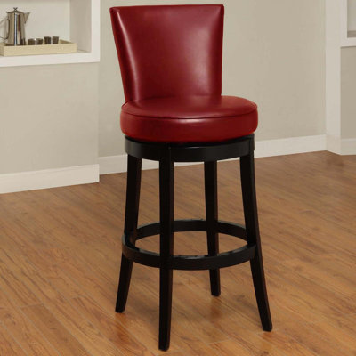 Swivel Upholstered Faux Leather Counter Stool
