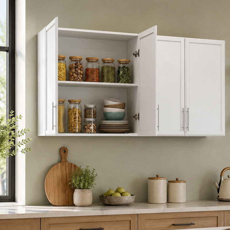 Armoires de buanderie 59 po avec tablette réglable, grande armoire de rangement murale pour la lessive, la salle de bain et la cuisine