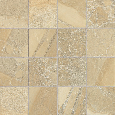 Ayers Rock 3" x 3" Porcelain Mosaic Tile in Golden Ground