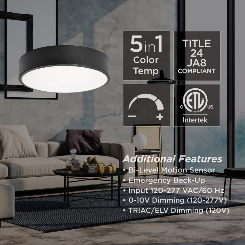 Bailey 14'' LED Flush Mount, Black