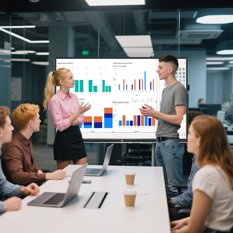 JYXCN Smart Board?Wireless 4K Interactive?Multi-Touch Collaboration Board 49 Inch for Cloud Connectivity for Hotel/Lobby Display/Classroom?