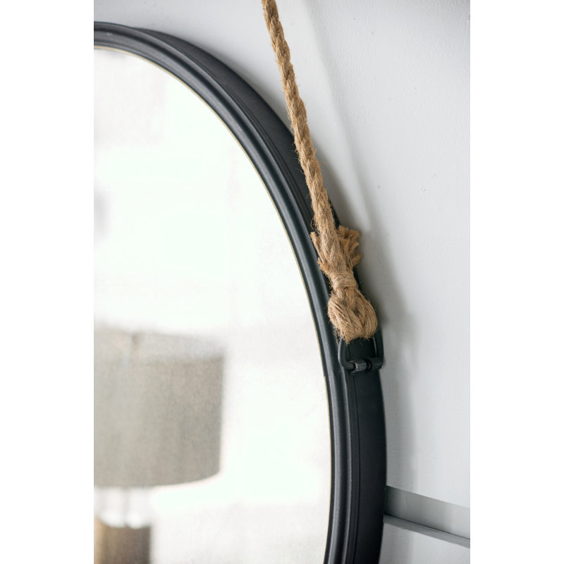 Miroir rond 29,5 po avec cadre noir