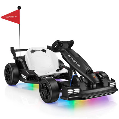 Porsche Official 36V Electric Drift Go Kart For Kids 6+ Up To 14 Mph,Black