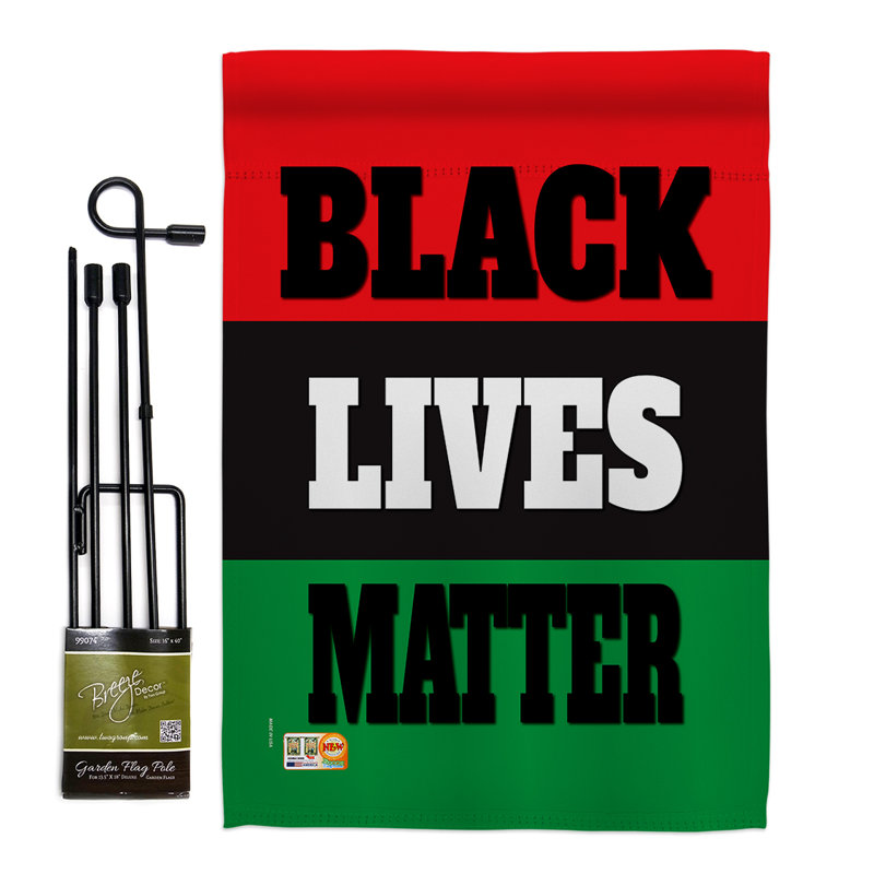 Ensemble de drapeau à 2 faces en polyester 40 po x 28 po black lives matter awareness