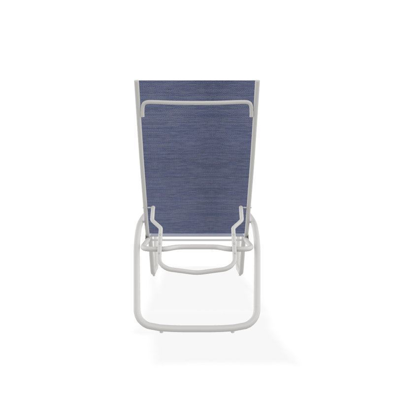 Outdoor Rust-Resistant Metal Chaise Lounge, Textured Snow, River