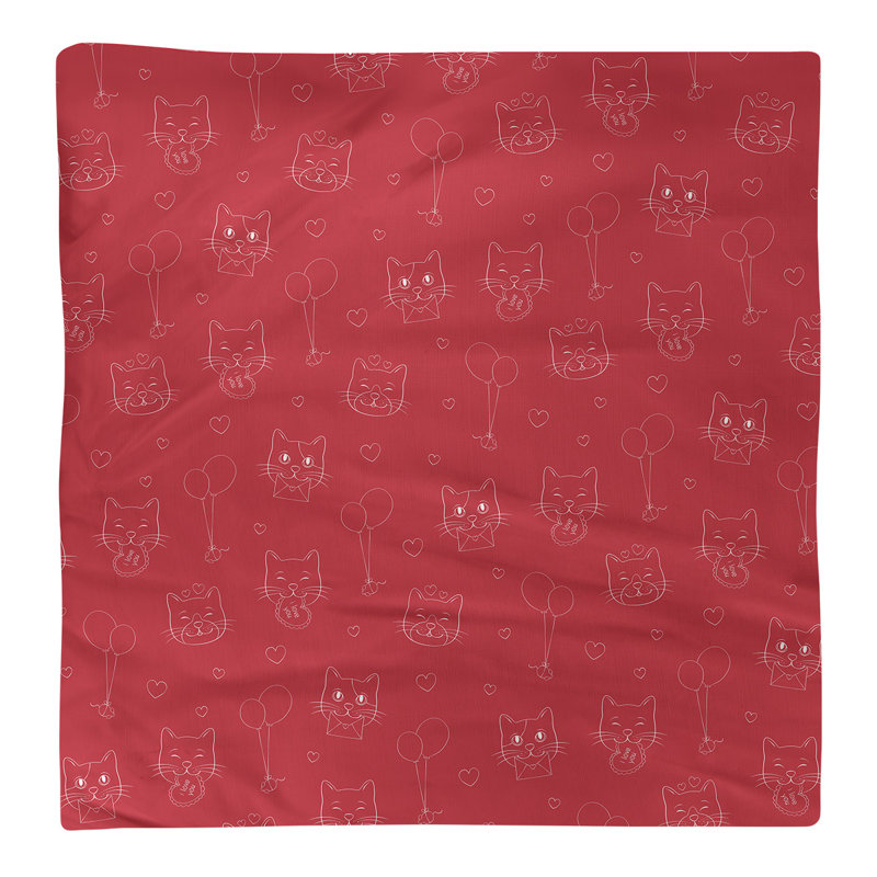 Serviette de chats ste hol, 10 po x 10 po, Rouge / Blanc, Coton
