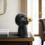 Figurine décorative moderne en grès noir et céramique avec accent doré - Figurine décorative 12 po-1784923332