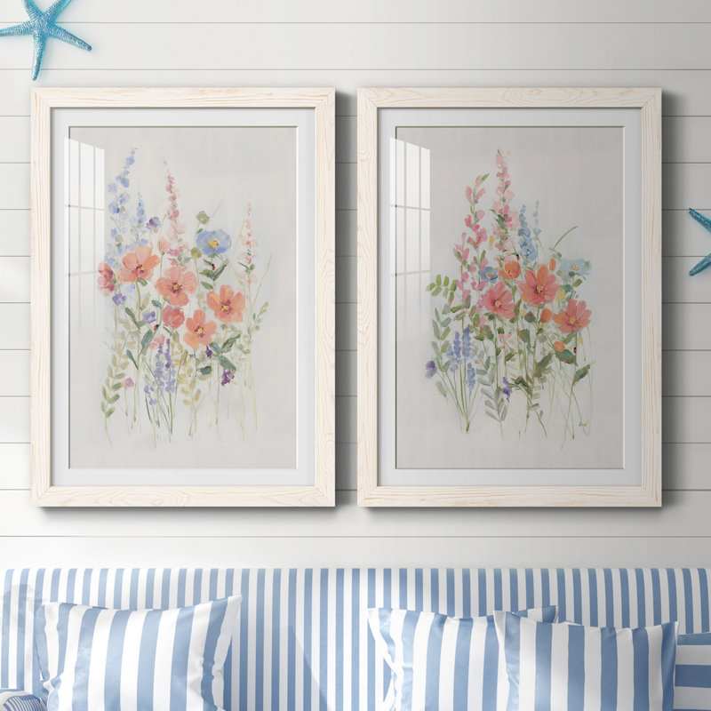 «Sweet Summer Picks I», ensemble de 2 reproductions d'art, Papier encadré blanc, Blanc, H 44 po x l 31 po x P 1 po