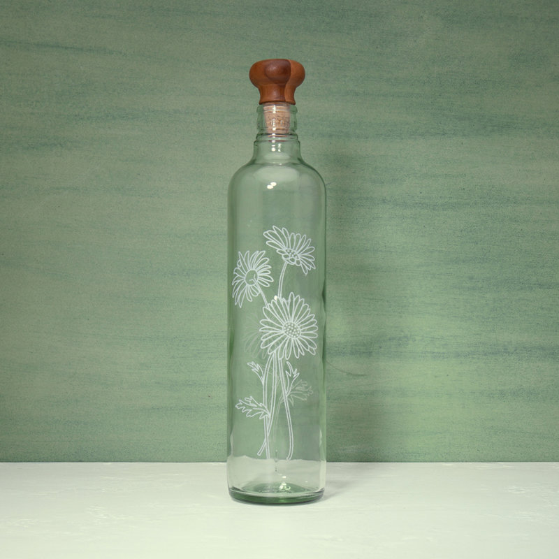 Bouteille d'eau en verre avec bouchon en bois