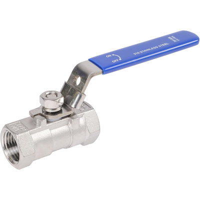 Robinet à boisseau sphérique 1 pièce 1/2 po en acier inoxydable 1/2 po avec poignée verrouillable bleue, 1000 WOG