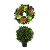 Traditional Hydrangea Fall with UV Rated Outdoor Boxwood Drop-In