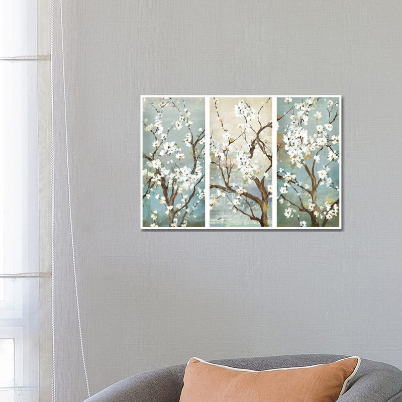 Triptych In Bloom - Painting on Canvas, 66.04 cm H x 45.72 cm W x 1.91 cm D, No Frame