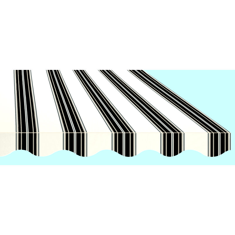 SunSetter Manual Woven Acrylic Retractable Soffit Patio Awning, 8" H x 216" W x 122" D, River Rock