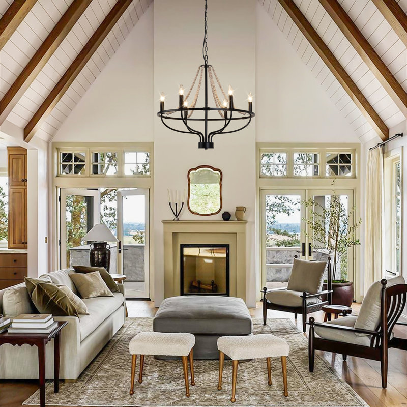Kenwyn 6 - Light Wagon Wheel Chandelier