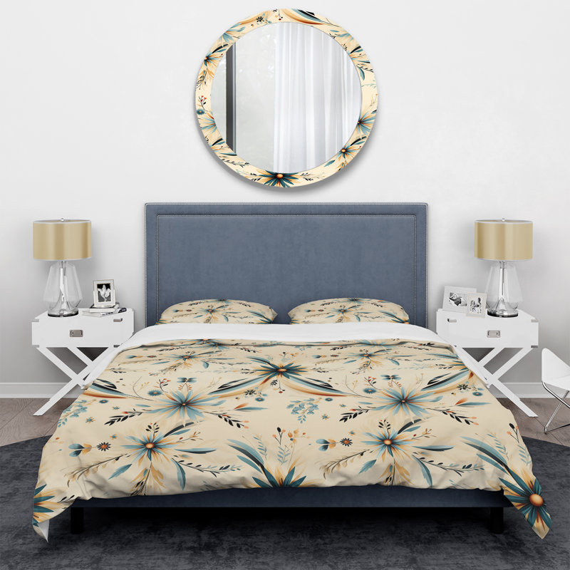 Nomadic Whispers Boho Pattern I Geometric Shapes Duvet Cover, Twin Duvet Cover + 1 Standard Sham